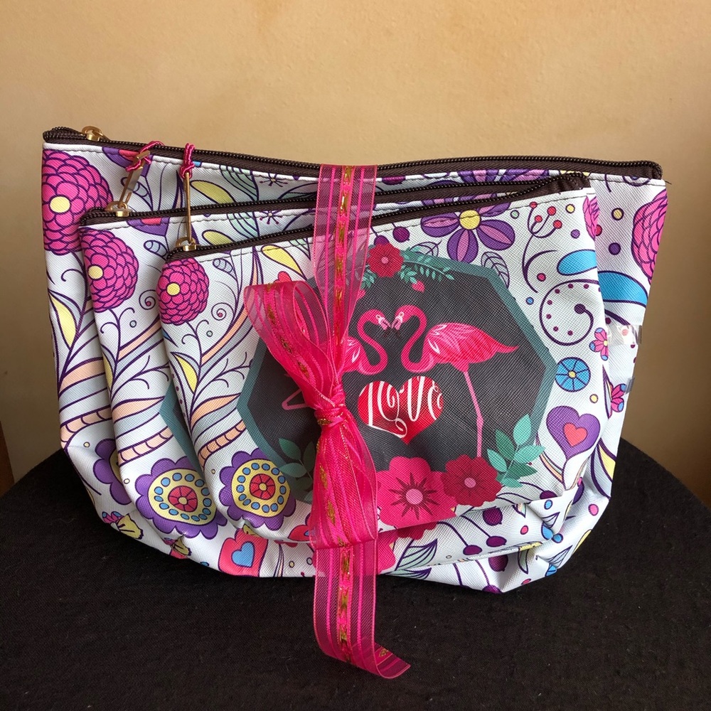 Flamingo Cosmetic Cases with Tassels